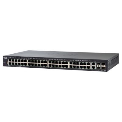 Cisco 48-port 10/100 Mbps + 2 Gigabit Ethernet combo + 2 SFP Smart Switch – SF250-48-K9