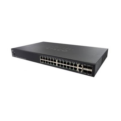 Cisco 24-port 10/100 Mbps + 4-Port 10 Gigabit Stackable Managed Switches – SF550X-24-K9