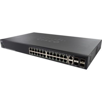 Cisco 24-port Gigabit (16-port PoE+/60W) Stackable Managed Switch – SG350X-24P-K9