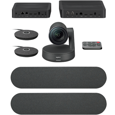 Camera hội nghị Logitech Rally Plus ( 1 cam, 2 speaker, 2 mic,1 table Hub, 1 DisplayHub)