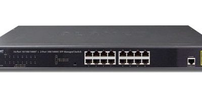 16 port 10/100/1000BASE-T + 2 port 100/1000BASE-X SFP Managed Switch PLANET GS-4210-16T2S