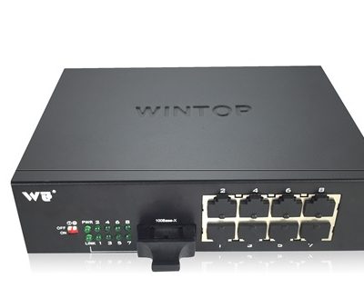 8-port 10/100Base-T(X)+1-port 1000Base-F(X) PoE Switch WINTOP YT-DS109-1GF8T-AT