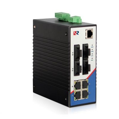 4-ports 10/100Baes-T(X)+4-ports 100Base-FX Industrial DIN-Rail Switch WINTOP YT-RS608-4F4T
