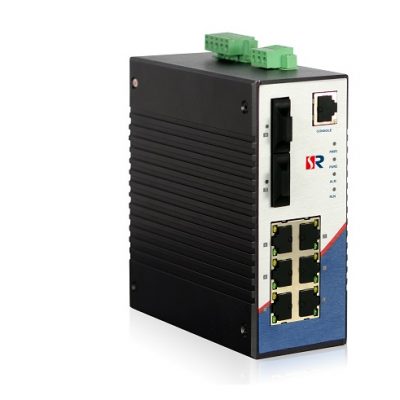 6-port 10/100Baes-T(X)+2-port 100Base-FX Industrial DIN-Rail Switch WINTOP YT-RS208-2F6T