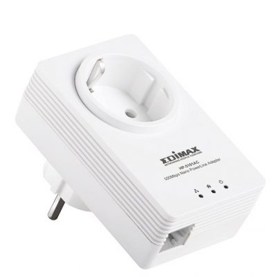 500Mbps Nano PowerLine Adapter with Integrated Power Socket EDIMAX HP-5101ACK
