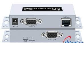 Bộ kéo dài VGA qua cáp mạng 100m có cổng USB DTECH DT-7044