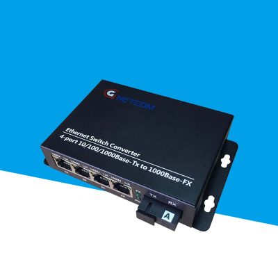 Converter quang Gnetcom 4 Cổng Ethernet 10/100/1000M I PN: GNC-2114S-20A