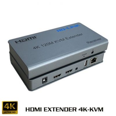 Bộ kéo dài HDMI qua cáp mạng 120M 4K kèm cổng USB HL-HDMI-120KVM(4K)