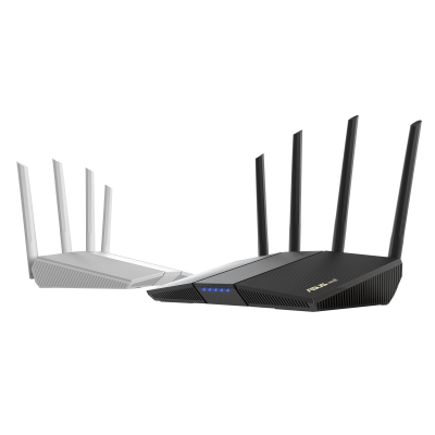 ASUS RT-AX55U (Gaming Router) Wifi AX1800 2 băng tần, Wifi 6 (802.11ax), AiMesh WIFI Mesh, MU-MIMO, AiProtection (đen – trắng)