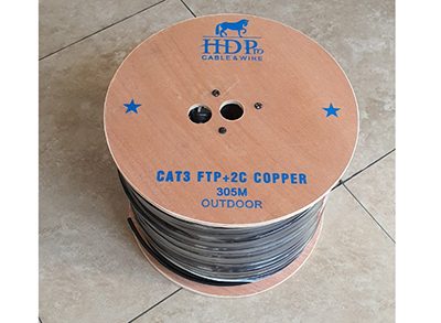 Cáp mạng HDPRO Outdoor 2 đôi kèm nguồn 305 mét CAT3 FTP + 2C COPPER 