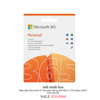 Phần mềm Microsoft 365 Personal AllLng Sub PKLic 1YR Online APAC EM C2R NR