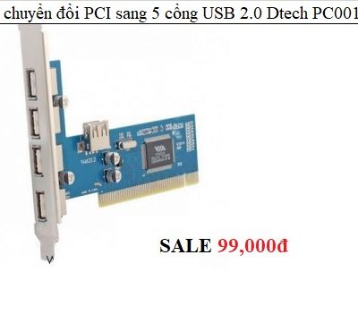 Card chuyển đổi PCI sang 5 cổng USB 2.0 Dtech PC0016C