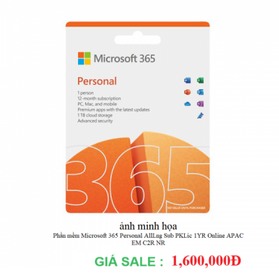 Phần mềm Microsoft 365 Personal AllLng Sub PKLic 1YR Online APAC EM C2R NR