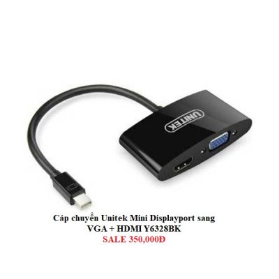 Cáp chuyển Unitek Mini Displayport sang VGA + HDMI Y6328BK