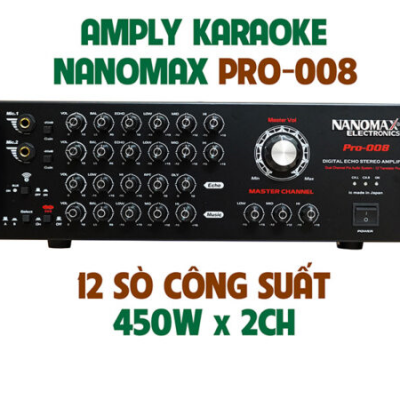 Amplifier Karaoke Nanomax Pro-008 12 Sò Kết Nối Bluetooth