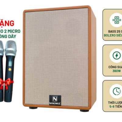 Loa Karaoke Xách Tay Nanomax K-50 Bass 25cm 360w