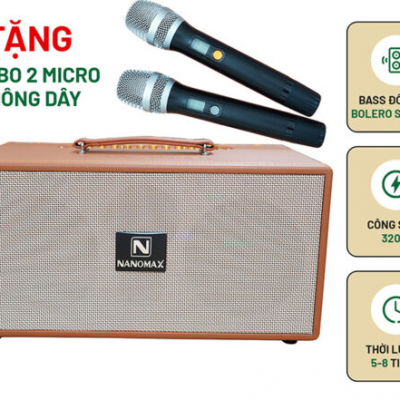 Loa Karaoke Xách Tay Nanomax K-20 Bass 15cm x2 320w