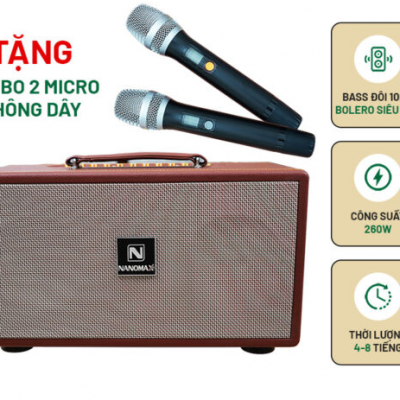 Loa Karaoke Xách Tay Nanomax K-10 Bass Đôi 10cm Công Suất 260w