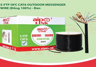Cáp Aipoo S-FTP OFC CAT6 OUTDOOR MESSENGER WIRE