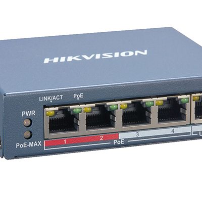 Switch PoE 4 ports quản lý qua cloud Hikvision DS-3E1105P-EI/M