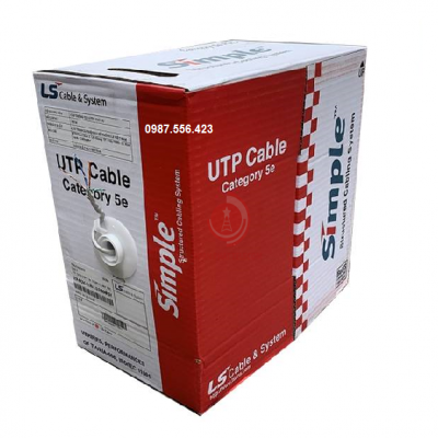 Dây cáp mạng LS CAT5E 24AWG UTP-E-C5G-E1VN-M0.5X004P/GY