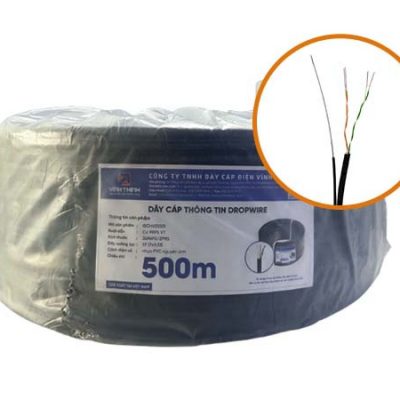 Dây điện thoại 4 lõi có thép treo (cuộn 500m) Vĩnh Thịnh